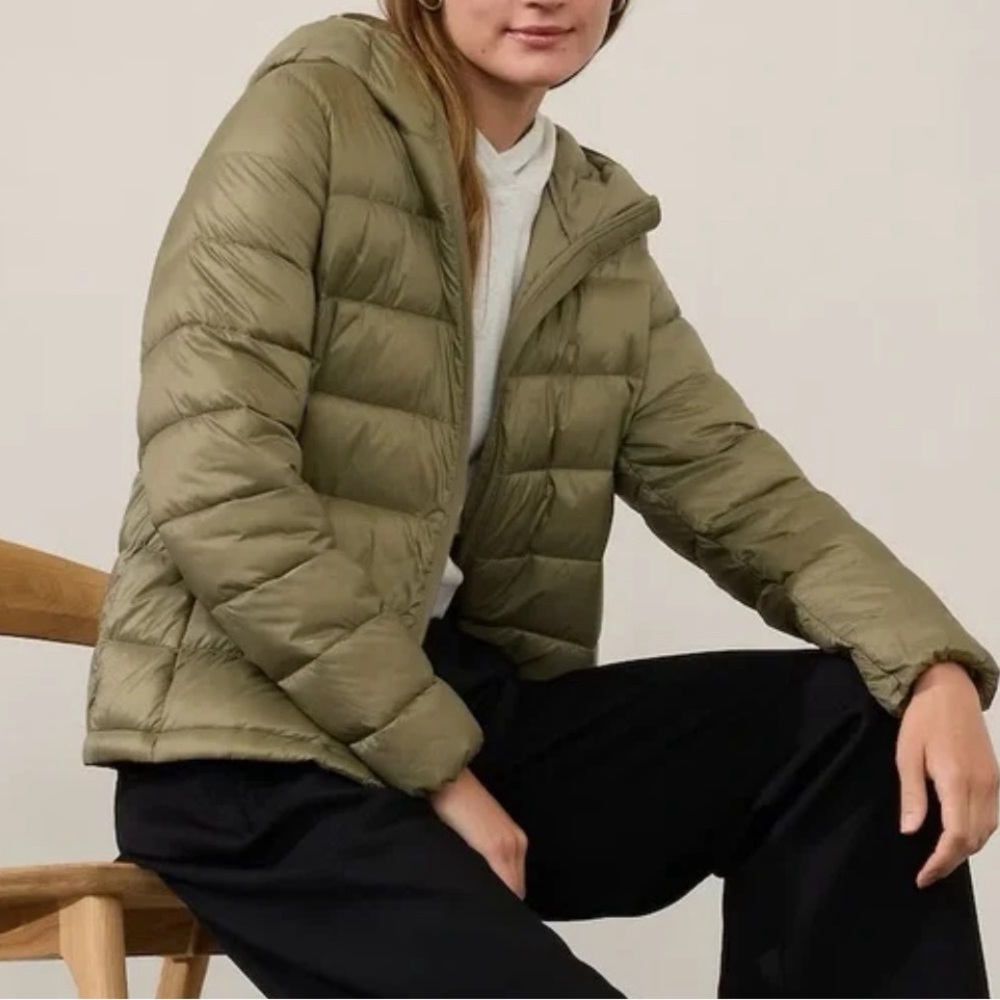 Aire Puffer Jacket color Olive Branch - Picture 2 of 6
